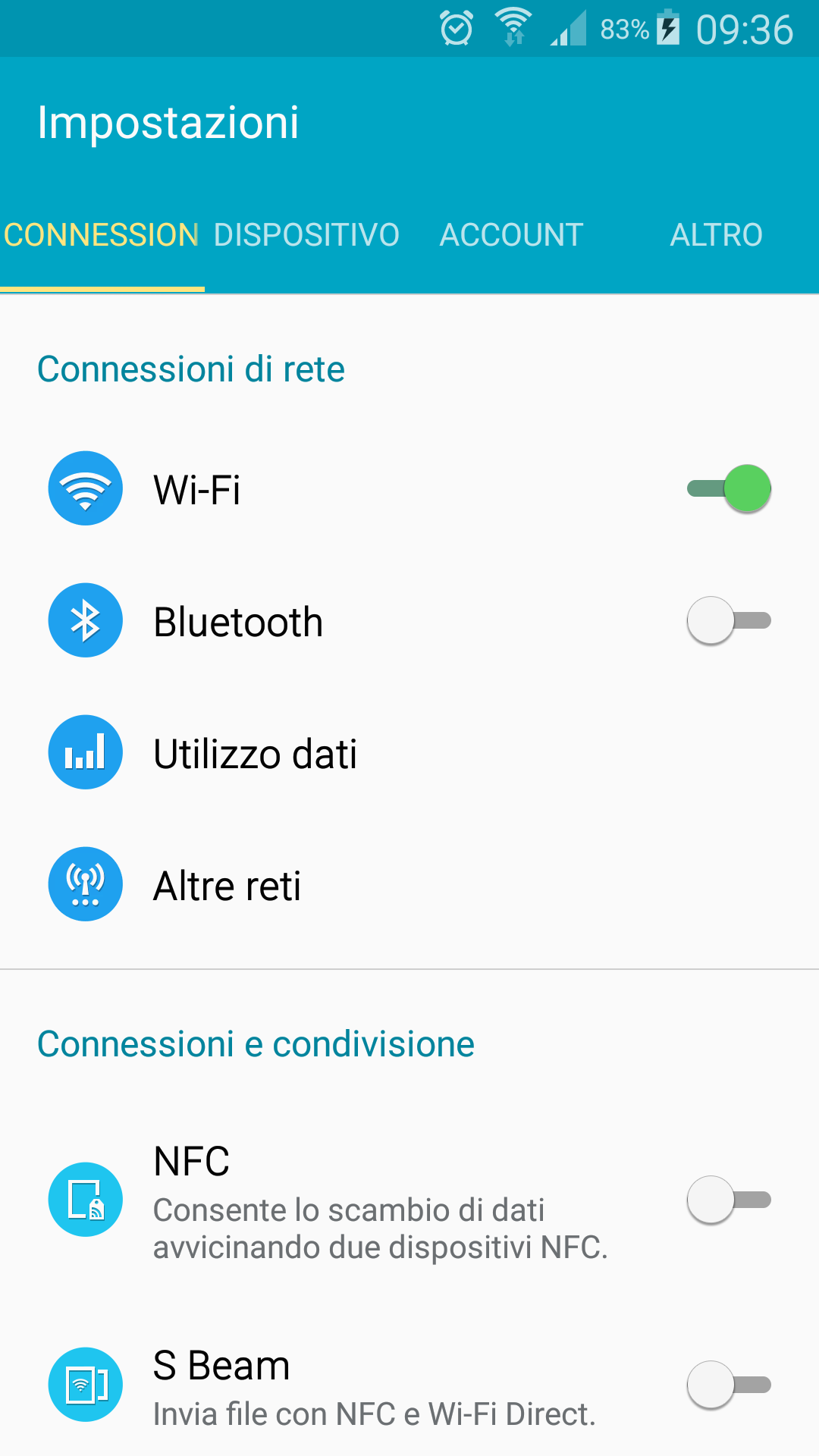 Aprire le impostazioni