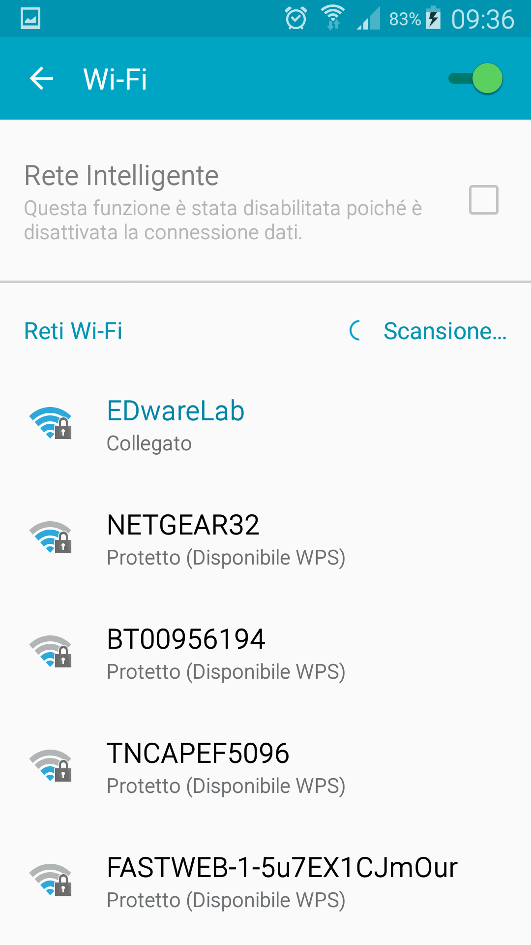 Selezionare la rete Wi-Fi