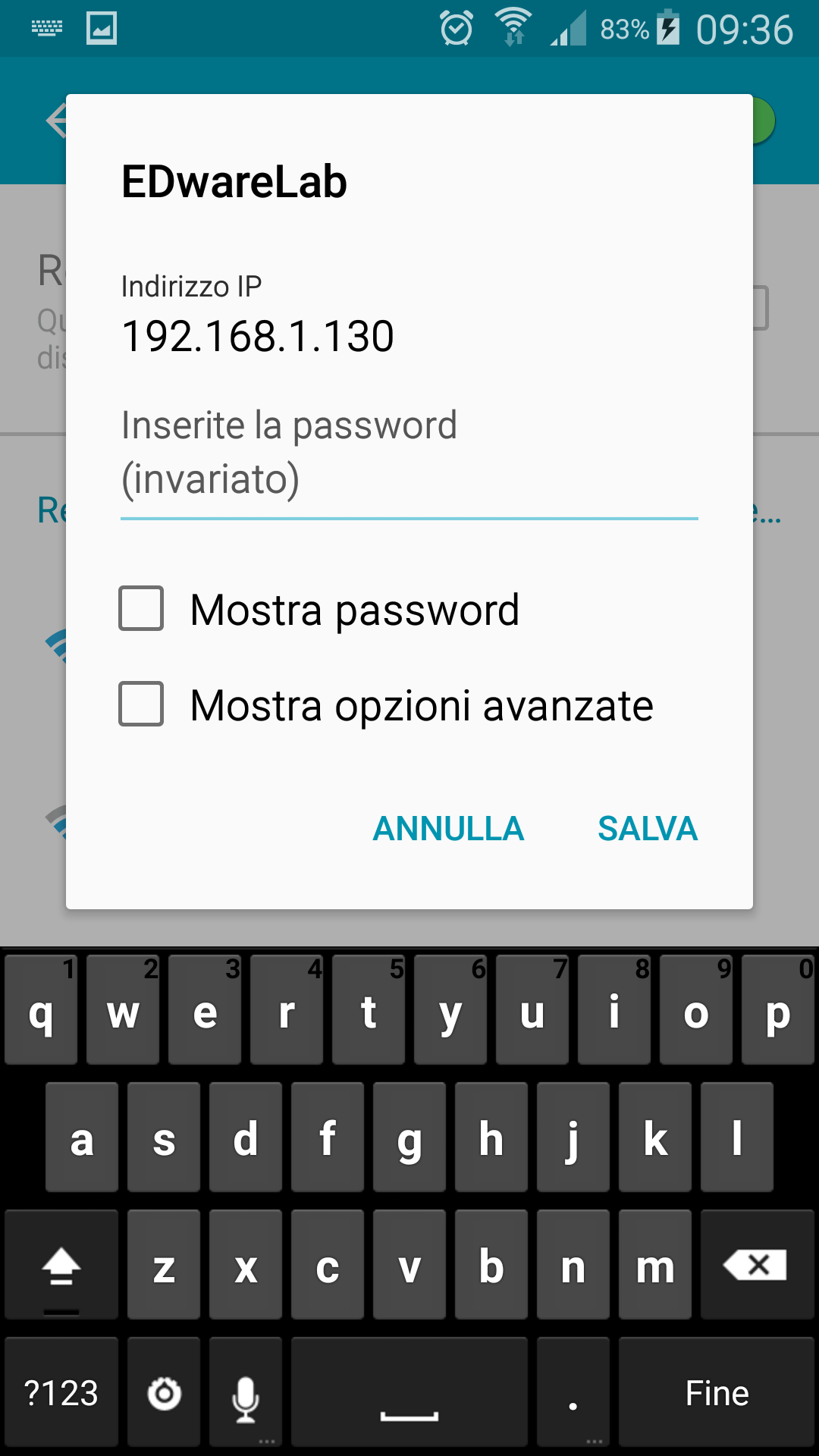 Opzioni avanzate