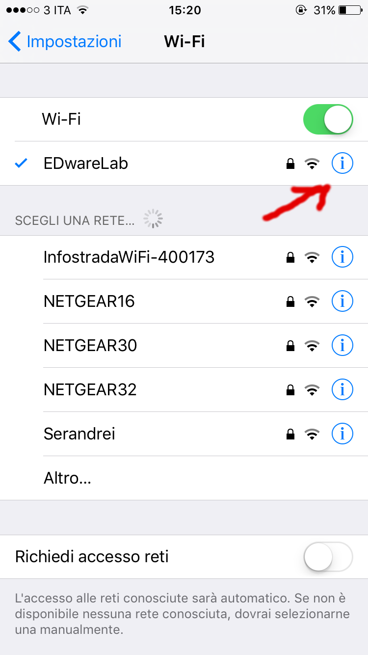 Impostazioni WiFi