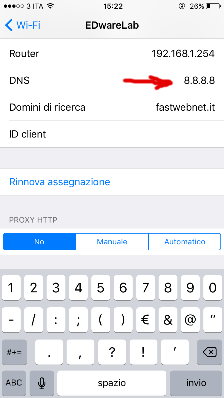 Impostare DNS