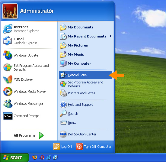 Per Cambiare DNS con Windows XP vai al menù "Start"