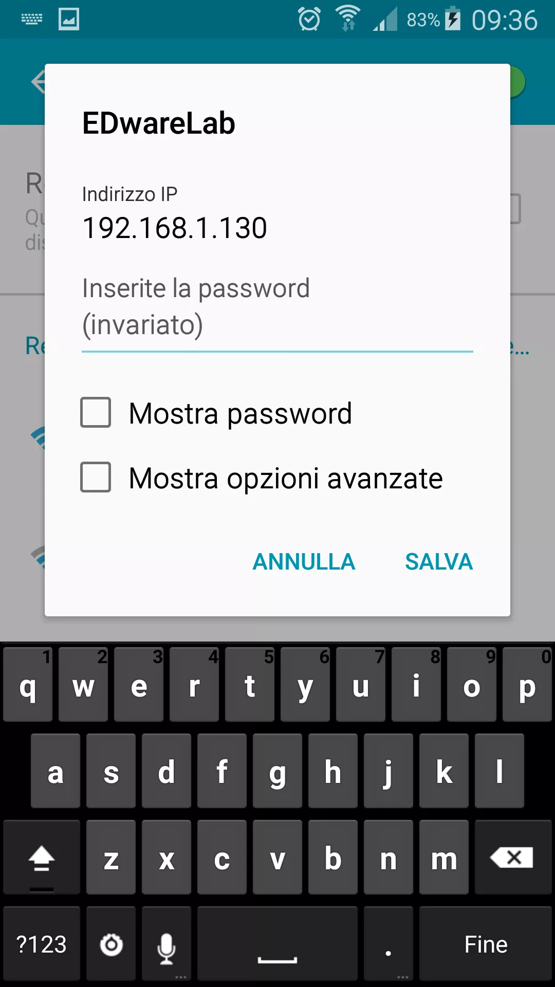 Opzioni avanzate
